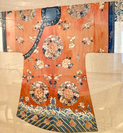 Frame Fine Embroidered Chinese Court Lady Casual Robe Qing Dynasty Provenance