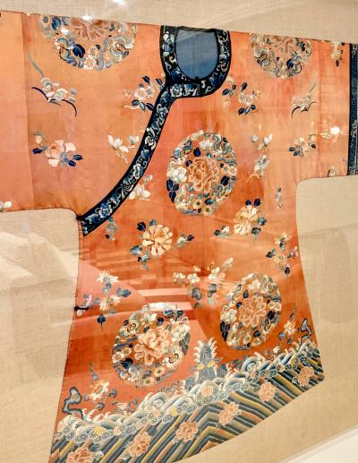 Frame Fine Embroidered Chinese Court Lady Casual Robe Qing Dynasty Provenance