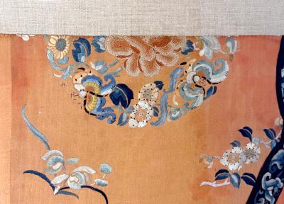 Frame Fine Embroidered Chinese Court Lady Casual Robe Qing Dynasty Provenance