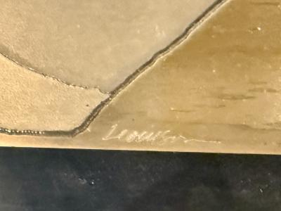 Frame In etched brass agate and lucite 