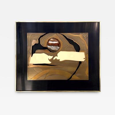 Frame In etched brass agate and lucite 