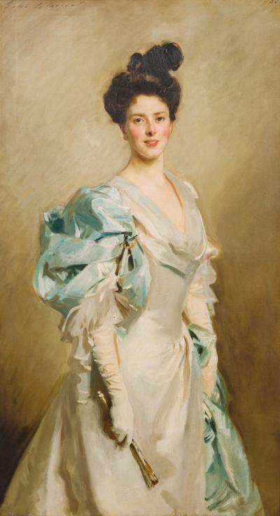 Framed American Victorian Style Canvas Print of an Oil Portrait Depicting a Lady