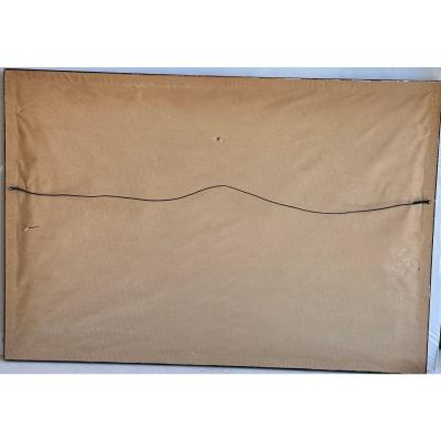 Framed Antique 18th C Hand Colored Print of Paris From the Pont Neuf by J Rigaut