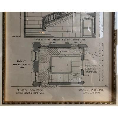 Framed Antique 18th C Neoclassical French Architectural Engraving