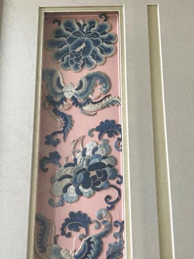 Framed Antique Chinese Embroidery Panel Qing Dynasty Provenance