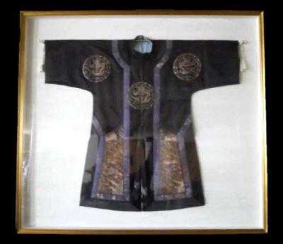 Framed Antique Chinese Imperal Silk Robe