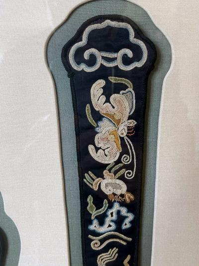 Framed Antique Chinese Textile Groups Qing Dynasty Provenance