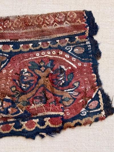 Framed Antique Coptic Textile Fragment from Byzantine North Africa