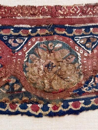 Framed Antique Coptic Textile Fragment from Byzantine North Africa