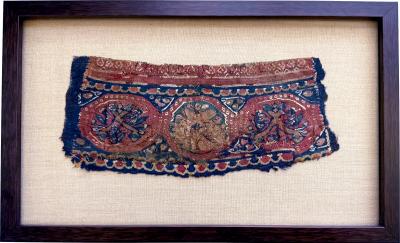 Framed Antique Coptic Textile Fragment from Byzantine North Africa