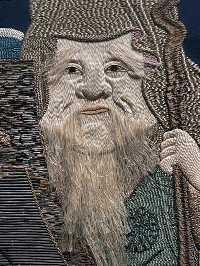 Framed Antique Japanese Embroidery Fukusa Panel