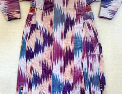 Framed Antique Silk Ikat Chapan Robe Central Asia with Provenance