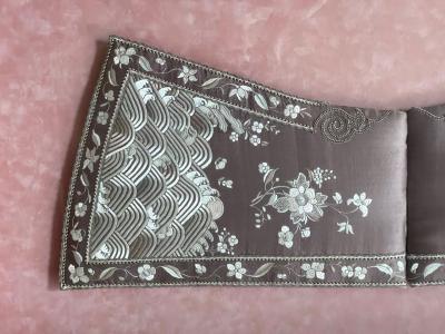 Framed Antique Two Piece Chinese Embroidery Winter Jacket Ensemble