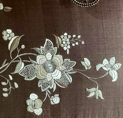 Framed Antique Two Piece Chinese Embroidery Winter Jacket Ensemble