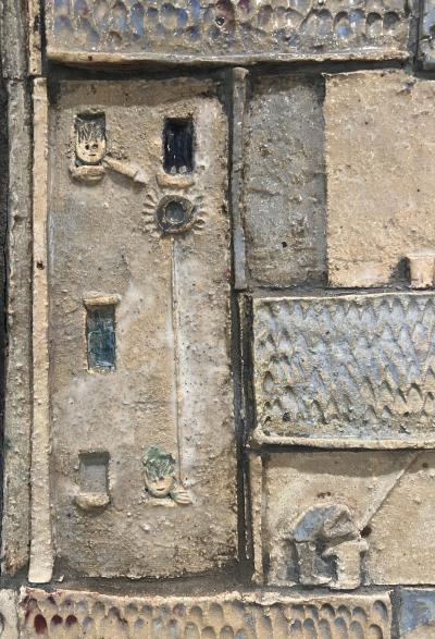 Framed Ceramic Wall Art of a French Village