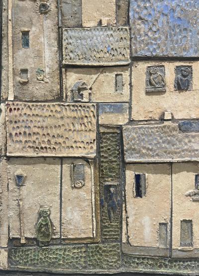 Framed Ceramic Wall Art of a French Village