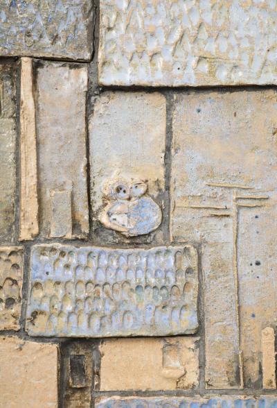 Framed Ceramic Wall Art of a Village France 1960s