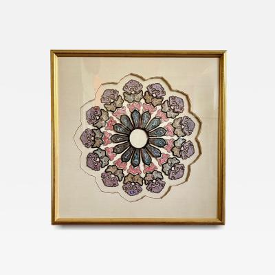 Framed Chinese Antique Embroidery Silk Collar Qing Dynasty
