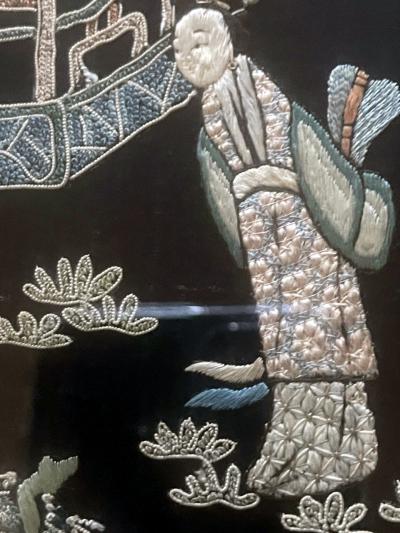 Framed Chinese Antique Textile Qing Dynasty Provenance