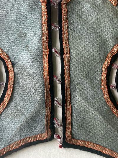 Framed Chinese Embroidered Silk Collar Qing Dynasty