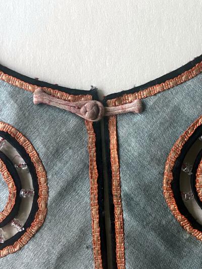 Framed Chinese Embroidered Silk Collar Qing Dynasty