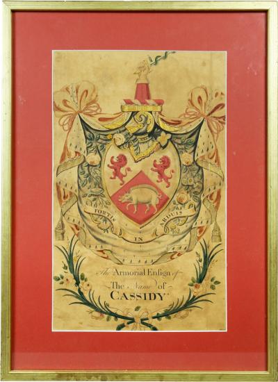 Framed Coat of Arms for Cassidy