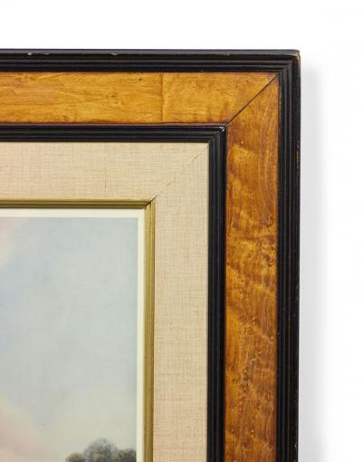 Framed English Victorian Painting of a Horse Ride Through the Countryside