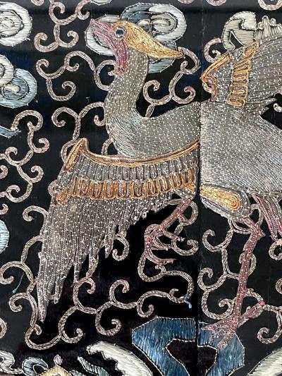 Framed Fine Embroidered Fifth Rank Badge Chinese Qing Dynasty