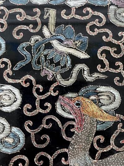 Framed Fine Embroidered Fifth Rank Badge Chinese Qing Dynasty