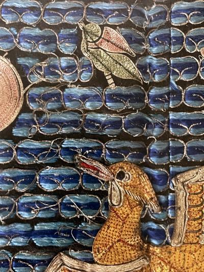 Framed Fine Embroidered Second Rank Badge Chinese Qing Dynasty