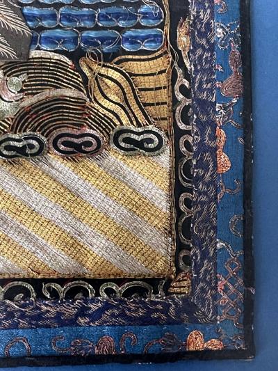 Framed Fine Embroidered Second Rank Badge Chinese Qing Dynasty