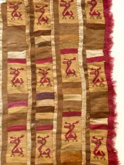 Framed Finely Woven Pre Columbian Pictorial Textile Chimu Musuem Quality