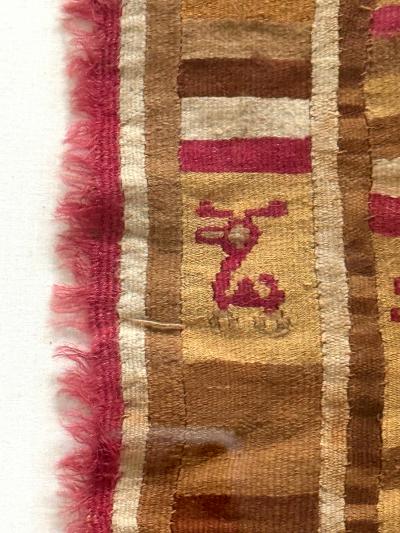 Framed Finely Woven Pre Columbian Pictorial Textile Chimu Musuem Quality