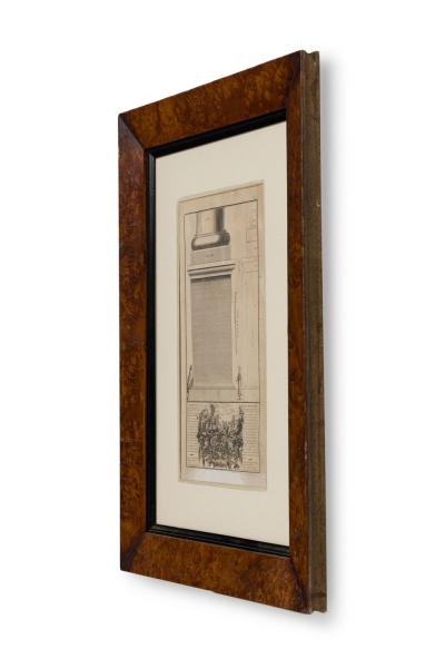 Framed Italian Neo Classic Engravings of A Pedestal on Tuscan Base