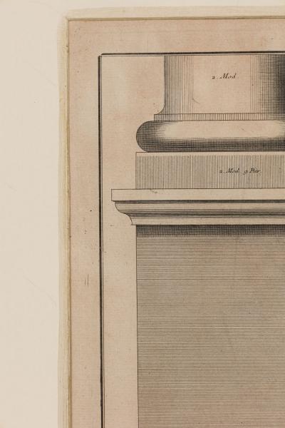 Framed Italian Neo Classic Engravings of A Pedestal on Tuscan Base
