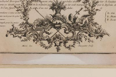 Framed Italian Neo Classic Engravings of an Ionic Base Pedestal Diagram