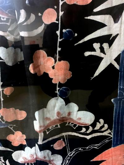 Framed Japanese Ceremonial Kimono Yuzen Dye