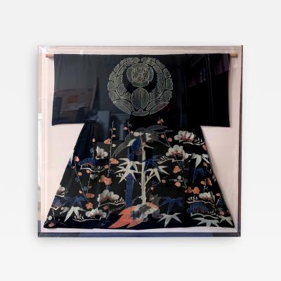 Framed Japanese Ceremonial Kimono Yuzen Dye