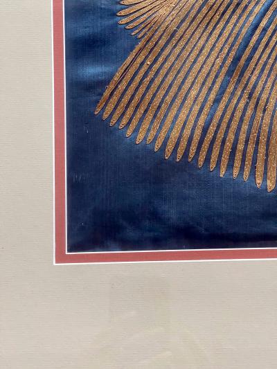 Framed Japanese Embroidery Silk Panel Meiji Period