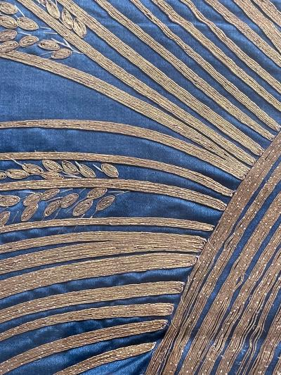 Framed Japanese Embroidery Silk Panel Meiji Period