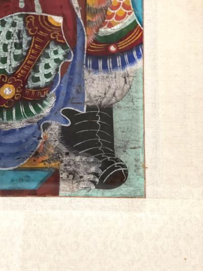 Framed Korean Folk Painting of General Guan Gong