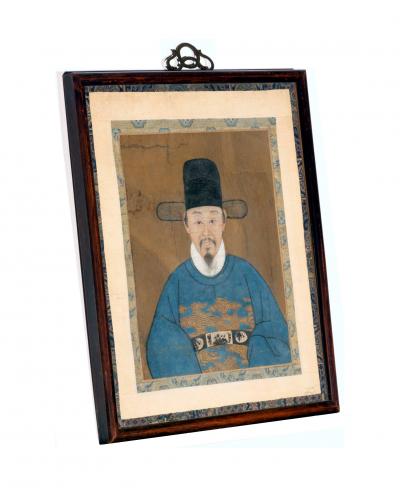 Framed Korean Official Portrait Joseon Dynasty