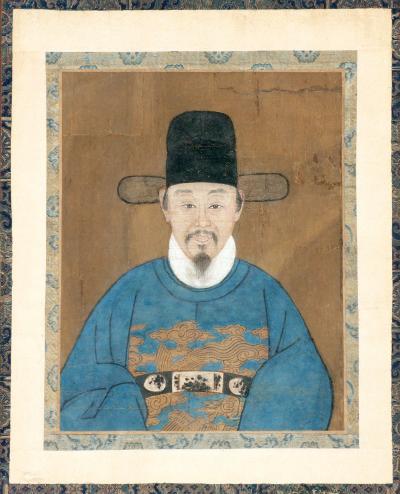 Framed Korean Official Portrait Joseon Dynasty