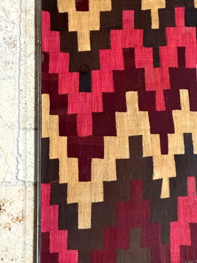 Framed Large Nazca Textile Panel with Geometrical Design