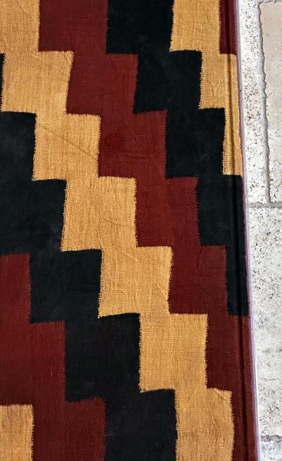 Framed Large Nazca Wari Textile Panel with Geometrical Design