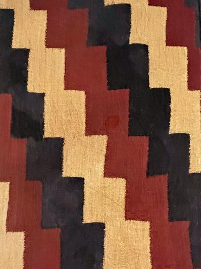 Framed Large Nazca Wari Textile Panel with Geometrical Design