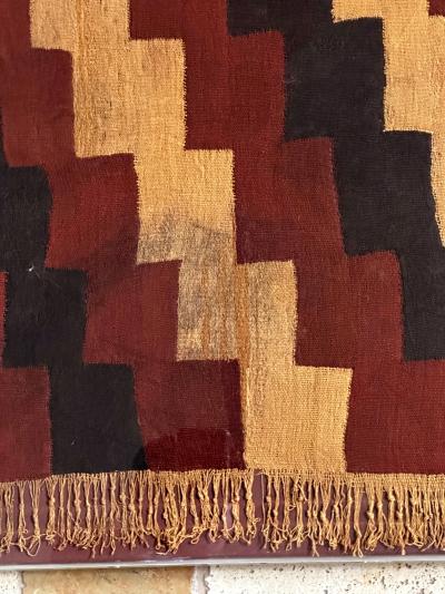 Framed Large Nazca Wari Textile Panel with Geometrical Design