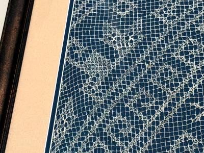 Framed Large Pre Columbian Gauze Textile Panel Chancay Culture