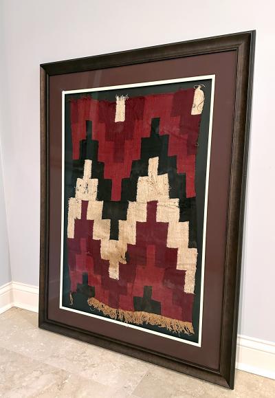 Framed Nazca Textile Panel with Step Design
