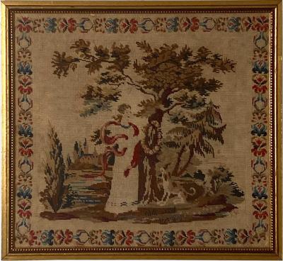 Framed Needlepoint England Circa 1830